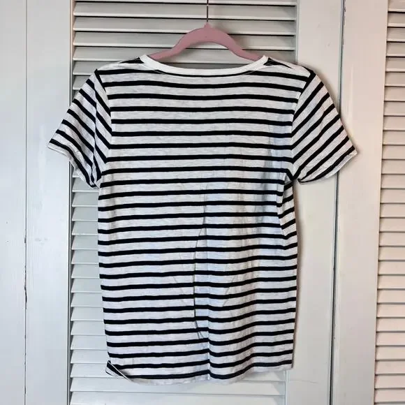 J.Crew Collector Tees Pineapple Embroidered Striped T-Shirt Small 100% Cotton - Picture 3 of 5